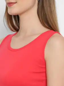 Floret Pack Of 2 Red And Grey Solid Camisoles