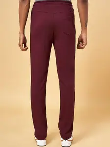 Ajile by Pantaloons Men Maroon Solid Pure Cotton Slim-Fit  Track Pants