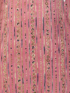 FASHOR Women Pink Printed Straight Kurta