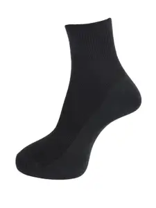 Dollar Socks Men Pack Of 3 Black Solid Ankle-Length Cotton Socks