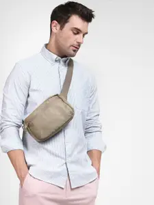 SELECTED Men Grey Striped Organic Cotton Casual Shirt