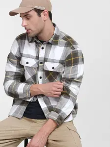SELECTED Men Green Checked Casual Shirt