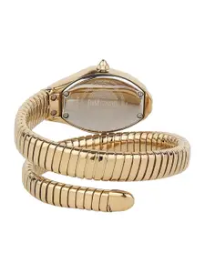 Just Cavalli Women Green Brass Dial Wrap Around Straps Analogue Watch JC1L182M0015