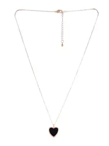 AQUASTREET  Gold-Plated Black Pendant With Chain