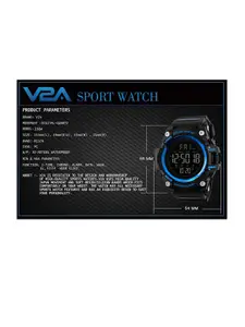 V2A Men Blue Dial & Black Straps Digital Multi Function Watch V2A-Sk-04-Black-Blue