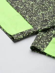 UNDER ARMOUR Men Grey & Lime Green Printed Training or Gym Sports Shorts