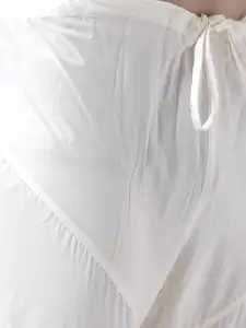 KISAH Men White Thread Work Kurta with Churidar