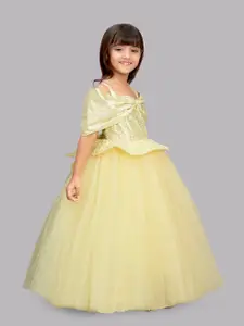 Pink Chick Yellow Off-Shoulder Maxi Dress