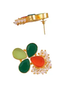 Crunchy Fashion Gold Plated Beaded Contemporary Drop Earrings