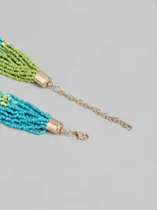 RICHEERA Blue & Yellow Beaded Necklace