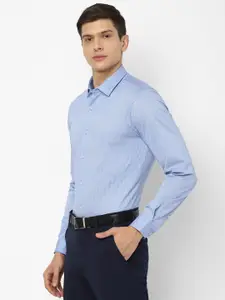 Louis Philippe Permapress Men Blue Slim Fit Wrinkle Free Formal Shirt