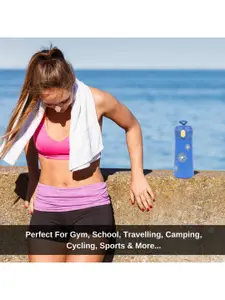 iSWEVEN Blue & White Solid Double Wall Vacuum Insulated Stainless Steel Water Bottle