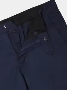 Van Heusen Men Navy Blue Slim Fit Formal Trousers