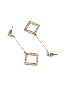 Celena Cole Gold-Toned Contemporary Drop Earrings