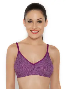 Floret Pack of 3 Polka Dot Print Full-Coverage Bras