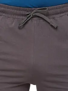 SPORTO Men Charcoal Mid-Rise Sports Shorts