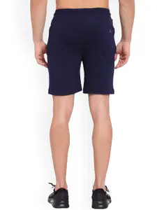 SPORTO Men Navy Blue Printed Training or Gym Cotton Sports Shorts