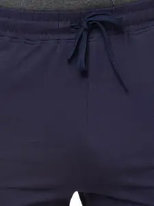 SPORTO Men Navy Blue Cotton Sports Shorts