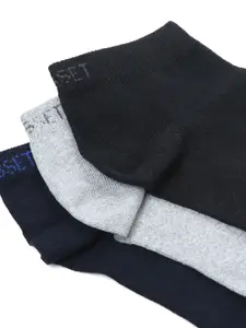 CRUSSET Men Pack of 3 Assorted Cotton Ankle-Length Socks