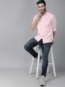 THE BEAR HOUSE Men Pink Slim Fit Casual Shirt