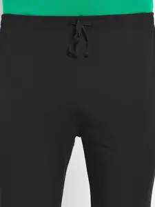 Octave Men Black Solid Cotton Track Pants