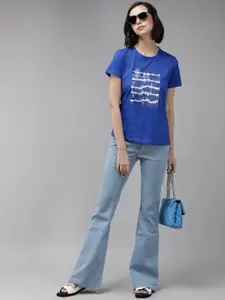 Van Heusen Blue Print Pure Cotton Top