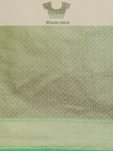 Silk Land Red & Green Woven Design Zari Kanjeevaram Saree