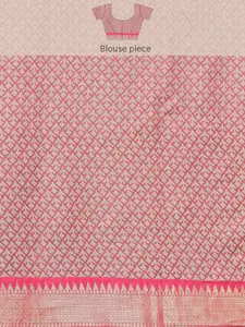 Silk Land Navy Blue Ethnic Motifs Zari Banarasi Saree