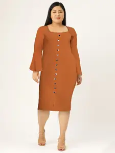 bebe Women Ginger Bread Season Staples Textured Sheath Dress