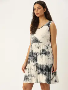 Kook N Keech Tie and Dye Tiered A-Line Dress