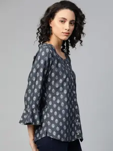 KALINI Grey Printed Top