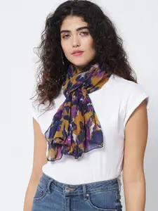 Trend Arrest Women Purple Printed Scarf