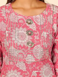 Vbuyz Women Pink Ethnic Motifs Printed Kurta