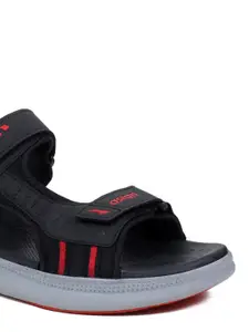 ASIAN Men Black & Red Sports Sandals