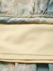 Deewa Green & Yellow Floral Print Tiered Midi Dress