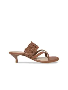 Forever Glam by Pantaloons Tan PU Kitten Heels