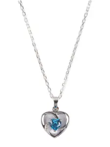 Clara Rhodium-Plated 925 Silver Sterling Heart Pendant Chain