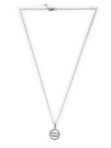 CLARA 925 Sterling Silver Rhodium-Plated Evil Eye Chain Pendant