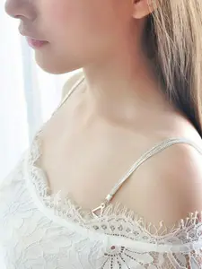 EL REGALO Silver Embellished Anti-Allergy Bra Straps