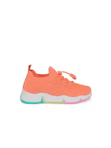 Pantaloons Junior Girls Coral Orange Textile Running Non-Marking Shoes