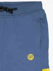 Alan Jones Boys Blue Typography Printed Outdoor Shorts