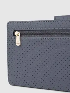 Baggit Women Blue Textured Two Fold Wallet