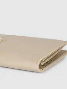 Baggit Women Beige Solid Two Fold Wallet