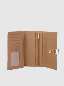 Baggit Women Dusty Pink Solid Three Fold Wallet