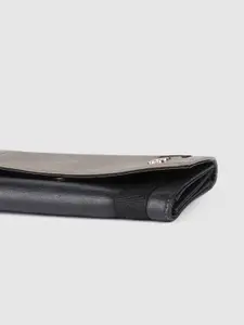 Baggit Women Black & Olive Green Colourblocked Three Fold Wallet