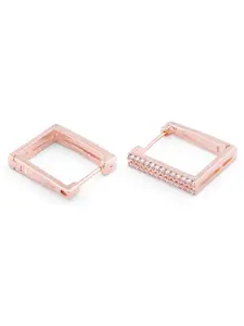 AMI Rose Gold Geometric Hoop Earrings