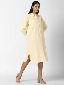 FOREVER 21 Women Yellow Shirt Dress