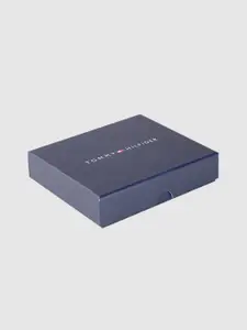 Tommy Hilfiger Men Brown Floral Cut Work Leather Two Fold Wallet