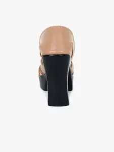 Glitzy Galz Beige & Black Platform Heels