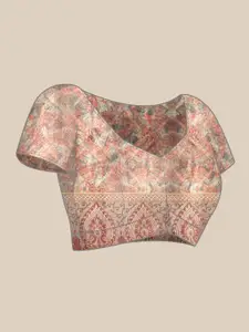 Silk Land Kalamkari Cotton Blend Digital Print Saree With Tassels